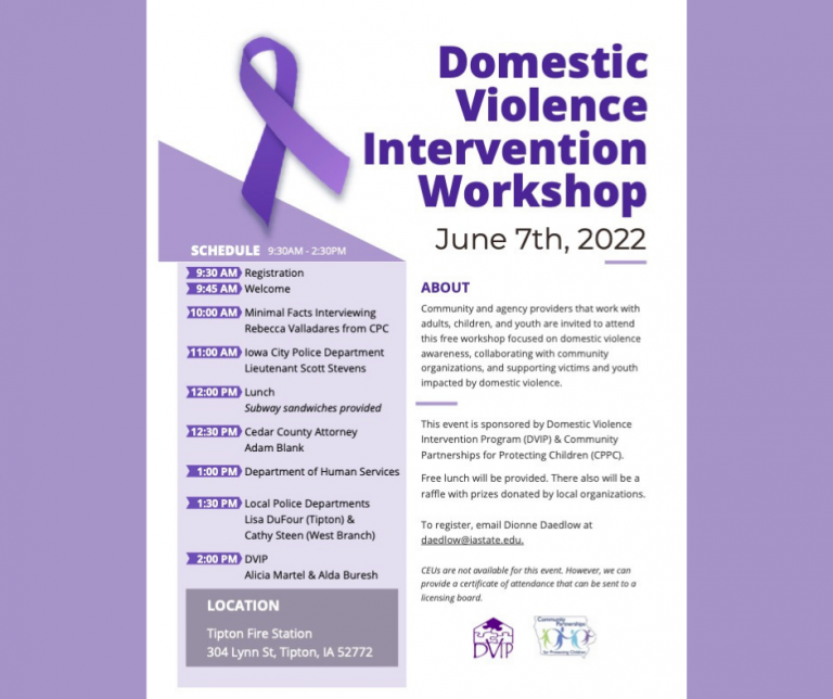 Domestic Violence Intervention Workshop June 7th 2022 Domestic